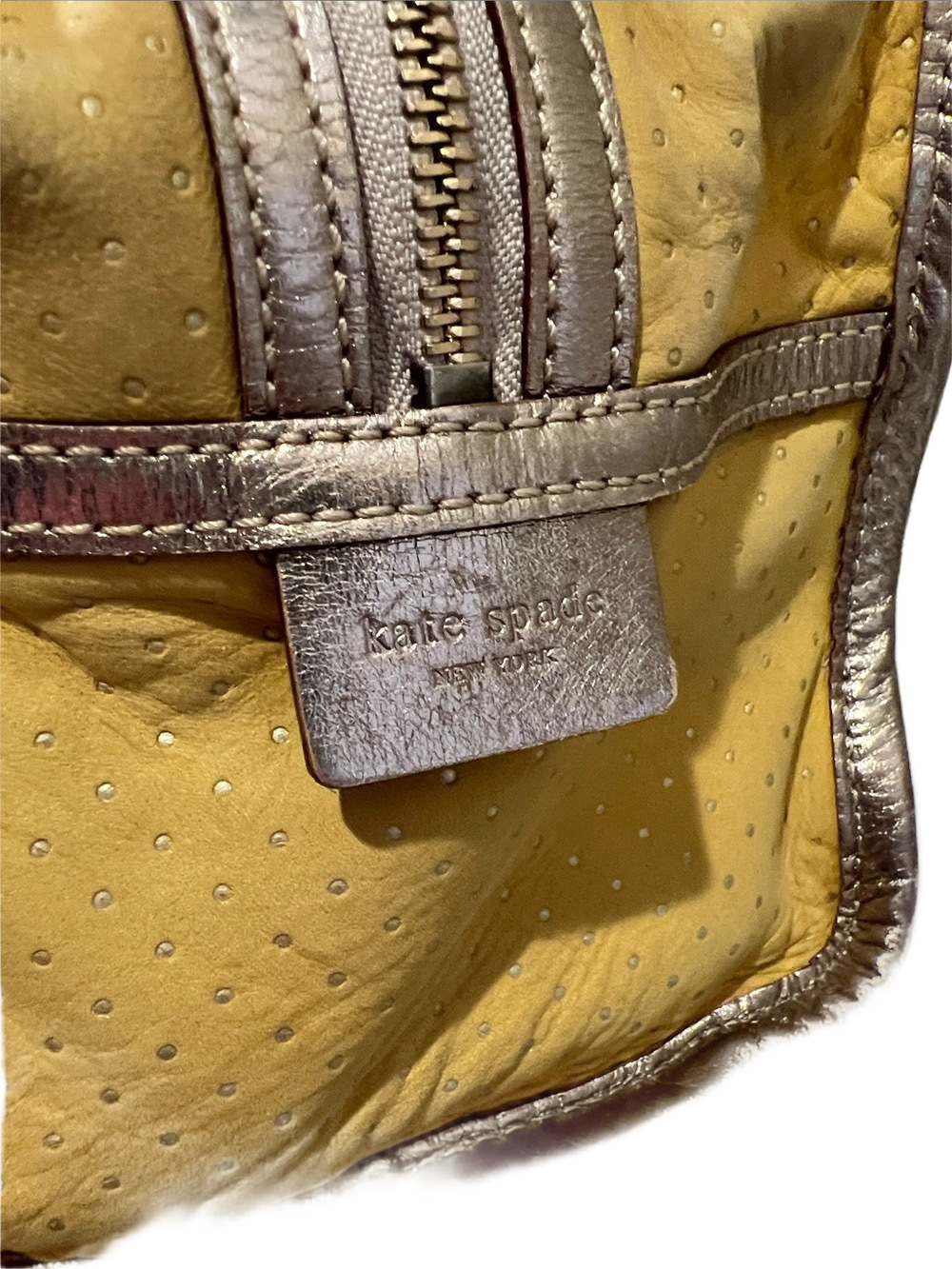 kate spade Yellow Perforated Tote with Metallic Trim - Picture 8 of 17
